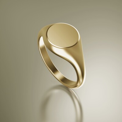 Yellow Gold 10mm Signet Round Ring