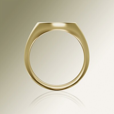 Yellow Gold 14mm Signet Round Ring