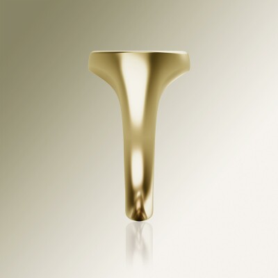 Yellow Gold 14mm Signet Round Ring