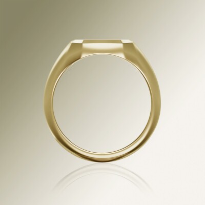 Yellow Gold 12mm Signet Square Bevel Ring