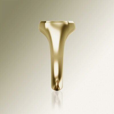 Yellow Gold 12mm Signet Square Bevel Ring