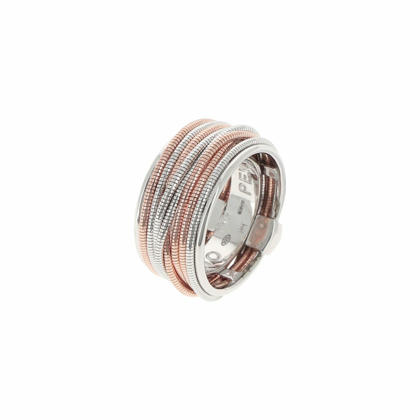 Bague Pesavento DNA Spring en argent doré rose et argent