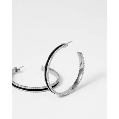 Boucles d'oreilles FlowersforZoé WEDNESDAY en acier et cuir