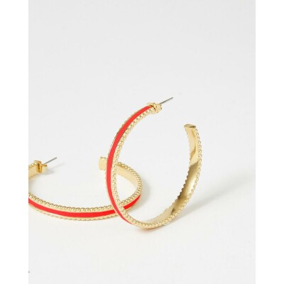 Boucles d'oreilles FlowersforZoé WEDNESDAY en acier doré et cuir