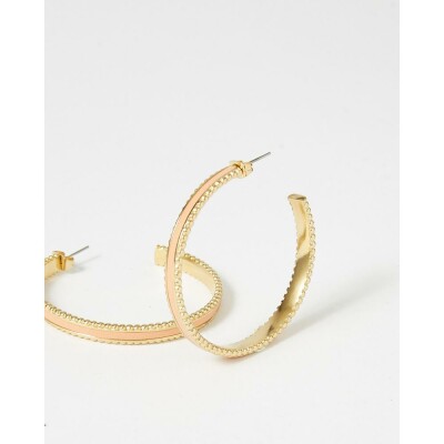 Boucles d'oreilles FlowersforZoé WEDNESDAY en acier doré et cuir