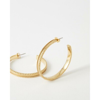 Boucles d'oreilles FlowersforZoé WEDNESDAY en acier doré et cuir