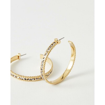 Boucles d'oreilles FlowersforZoé WEDNESDAY en acier doré et cuir