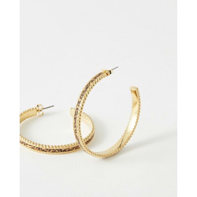 Boucles d'oreilles FlowersforZoé WEDNESDAY en acier doré et cuir
