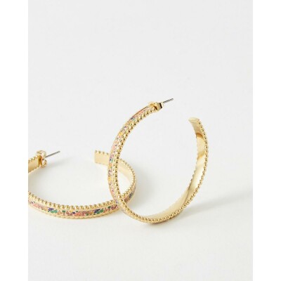 Boucles d'oreilles FlowersforZoé WEDNESDAY en acier doré et cuir