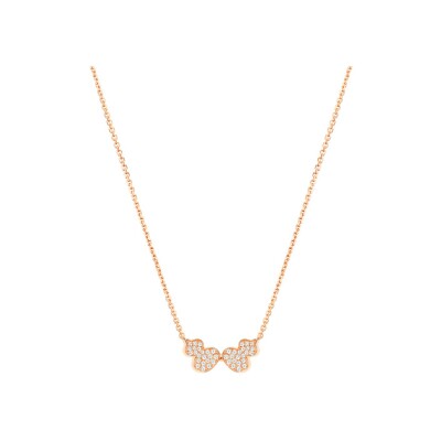 Collier Qeelin Wulu en or rose et diamants