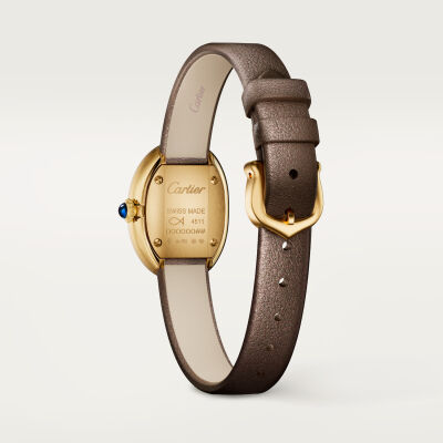 Montre Baignoire de Cartier Mini modèle, mouvement quartz, or jaune, cuir