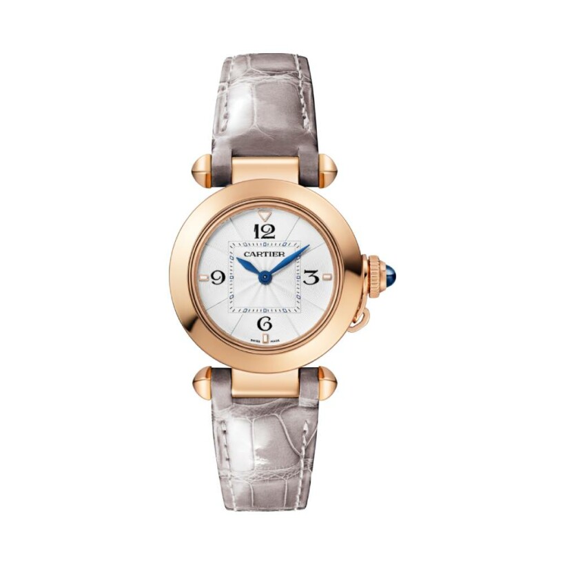Pasha de Cartier watch, 30 mm, high autonomy quartz movement, rose gold, interchangeable leather straps