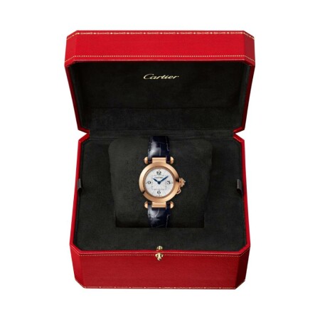 Pasha de Cartier watch, 30 mm, high autonomy quartz movement, rose gold, interchangeable leather straps