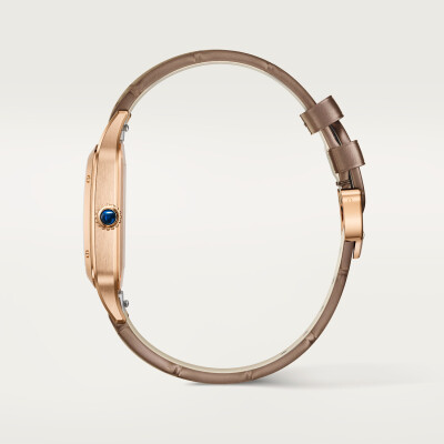 Montre Santos-Dumont de Cartier Modèle extra-large, mouvement mécanique manuel, or rose, cuir