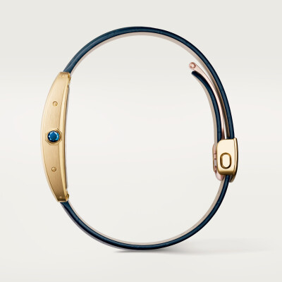 Tank Américaine watch, Large model, automatic movement, yellow gold, leather