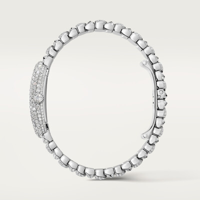 Montre Baignoire de Cartier Petit modèle, mouvement quartz, or gris, diamants