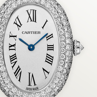 Montre Baignoire de Cartier Petit modèle, mouvement quartz, or gris, diamants