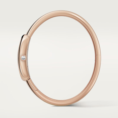 Montre Baignoire de Cartier Petit modèle, taille 16, mouvement quartz, or rose, diamants