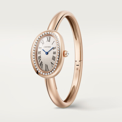 Montre Baignoire (Taille 17) de Cartier Petit modèle, taille 17, mouvement quartz, or rose, diamants