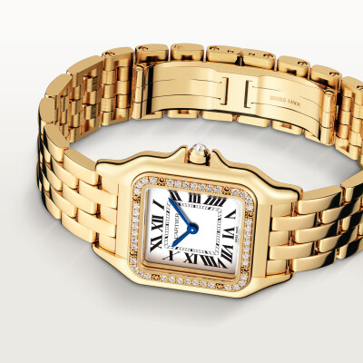 Montre Panthère de Cartier Moyen modèle, mouvement quartz, or jaune, diamants