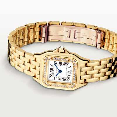 Montre Panthère De Cartier PM Petit modèle, mouvement quartz, or jaune, diamants