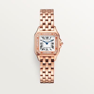Montre Panthère De Cartier PM Petit modèle, mouvement quartz, or rose, diamants