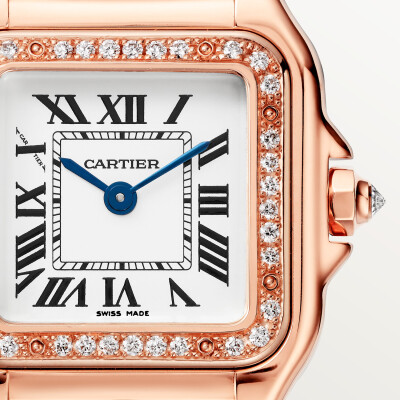 Montre Panthère De Cartier PM Petit modèle, mouvement quartz, or rose, diamants