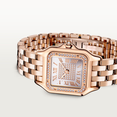 Montre Panthère de Cartier Moyen modèle, quartz, or rose, diamants