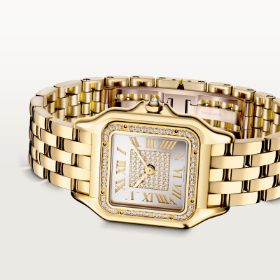Montre Panthère de Cartier Moyen modèle, quartz, or jaune, diamants
