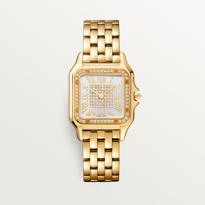 Montre Panthère de Cartier Moyen modèle, quartz, or jaune, diamants