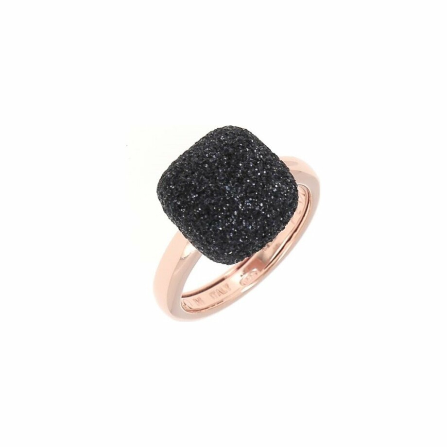 Bague Pesavento Polvere di Sogni en argent doré rose et poussière de rêves noir