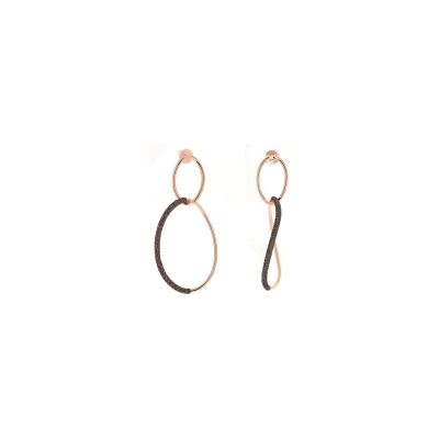 Boucles d'oreilles Pesavento Polvere di Sogni en argent doré rose - Marron