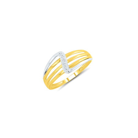 Bague Diamants Multifils bicolore rhodiée