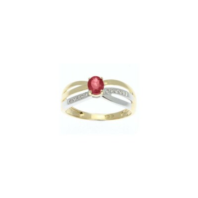 Bague Rubis Bicolore 3 fils