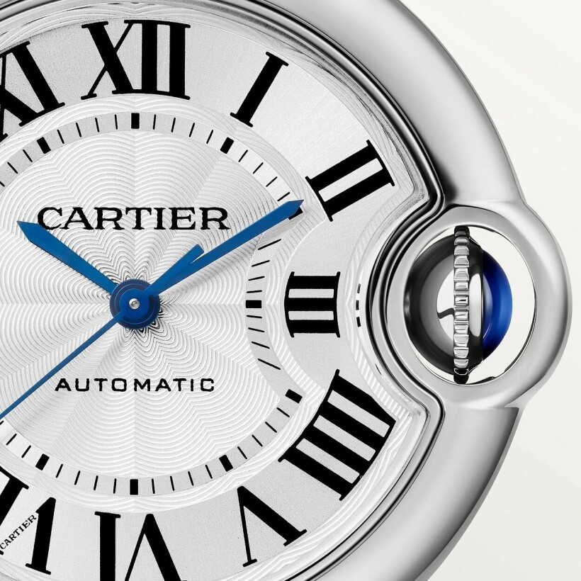 Ballon Bleu de Cartier watch, 33 mm, mechanical movement with automatic winding, steel