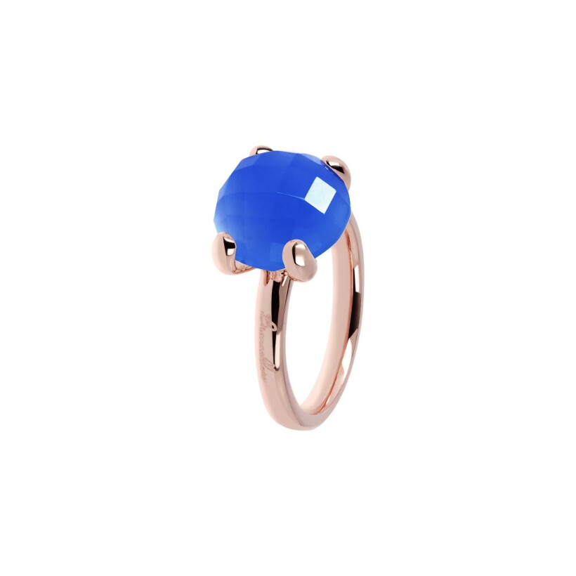 Bague Bronzallure Felicia en métal doré rose à l'or fin 18 carats et pierre naturelle, taille 52