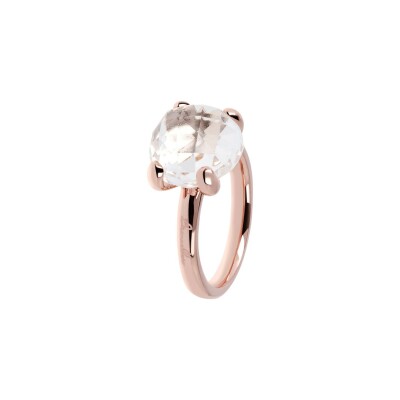 Bague Bronzallure Felicia en métal doré rose à l'or fin 18 carats et pierre naturelle, taille 56
