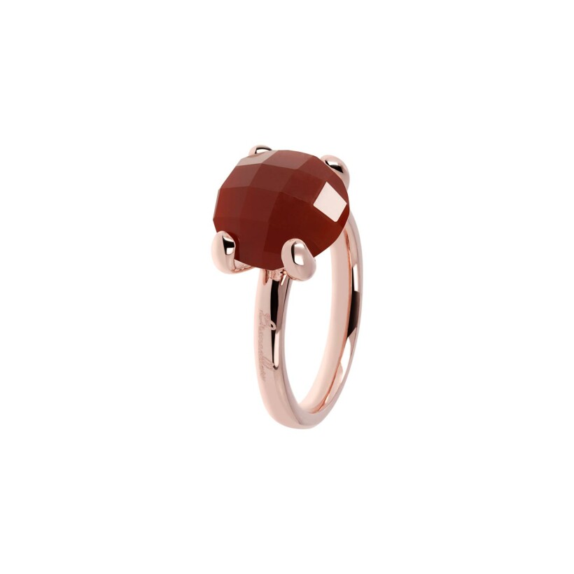 Bague Bronzallure Felicia en métal doré rose à l'or fin 18 carats et pierre naturelle, taille 52