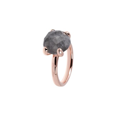 Bague Bronzallure Felicia en métal doré rose à l'or fin 18 carats et quartz, taille 50