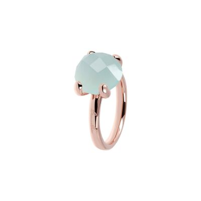 Bague Bronzallure Felicia en métal doré rose à l'or fin 18 carats et pierre naturelle, taille 54