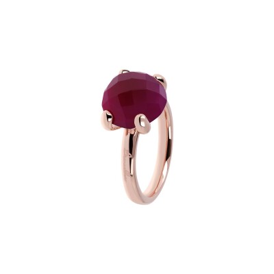 Bague Bronzallure Felicia en métal doré rose à l'or fin 18 carats et pierre naturelle, taille 50