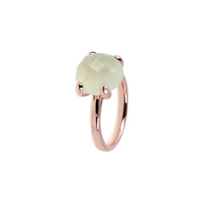 Bague Bronzallure Felicia en métal doré rose à l'or fin 18 carats et préhnite, taille 54