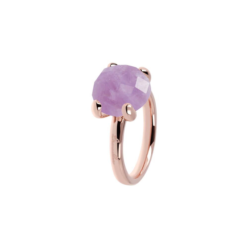 Bague Bronzallure Felicia en plaqué or rose et pierre naturelle, taille 54