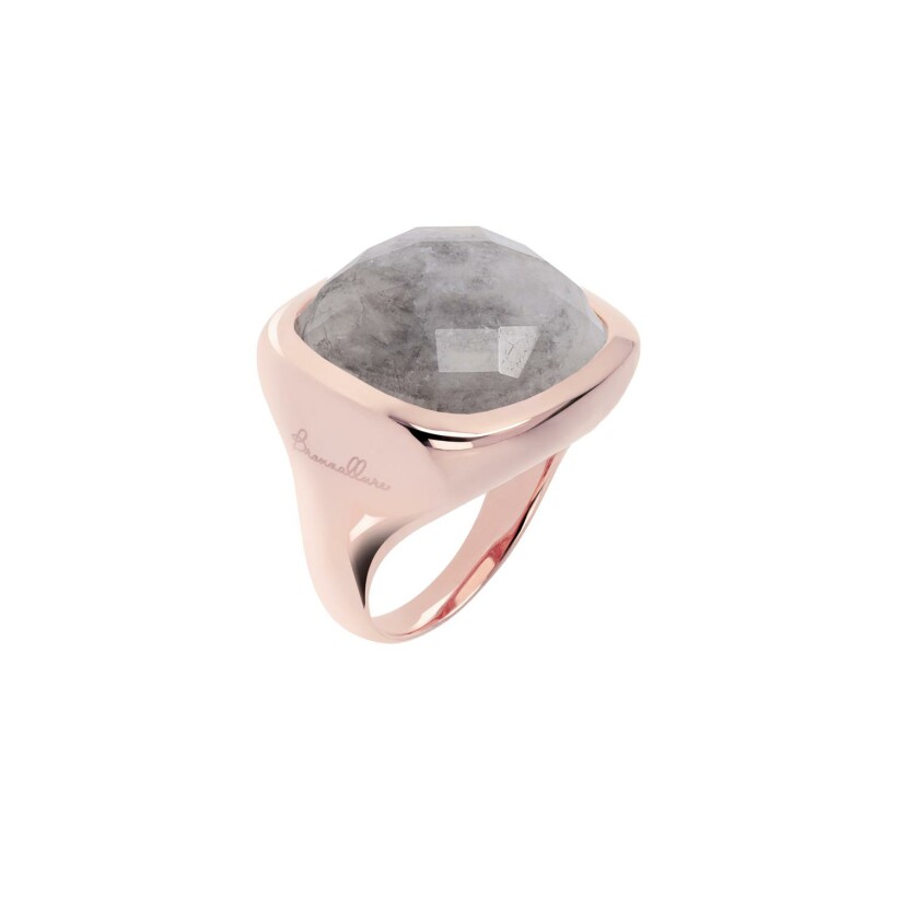 Bague Bronzallure Alba en plaqué or rose et quartz, taille 60