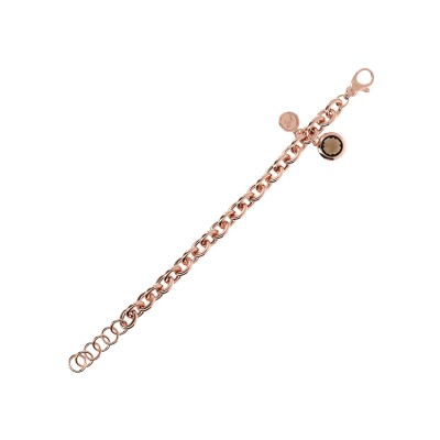 Bracelet Bronzallure Felicia en métal doré rose à l'or fin 18 carats et quartz