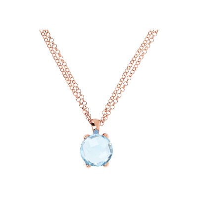 Collier Bronzallure Felicia en métal doré rose à l'or fin 18 carats et topaze