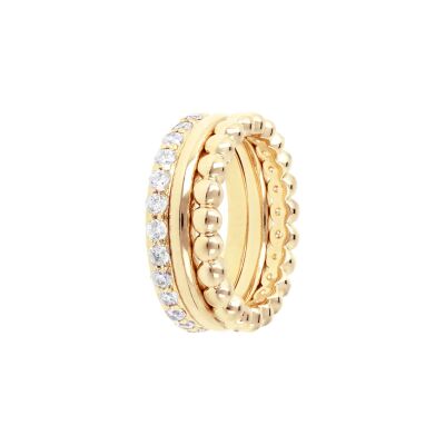 Bague Bronzallure Golden en métal doré rose à l'or fin 18 carats et oxydes de zirconium, taille 54