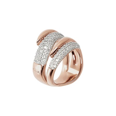 Bague Bronzallure Altissima en métal doré rose à l'or fin 18 carats, taille 56