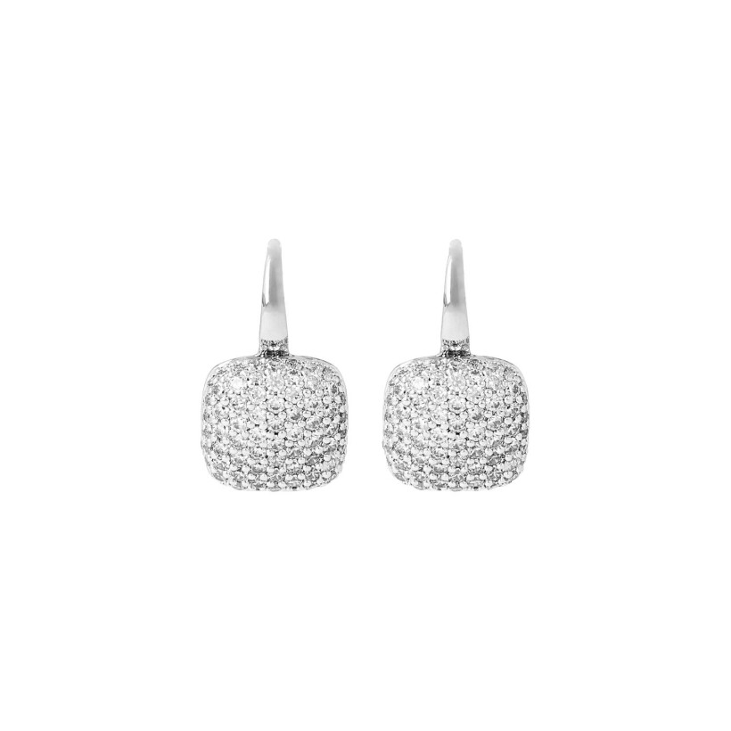 Boucles d'oreilles Bronzallure White en plaqué or rose et oxydes de zirconium