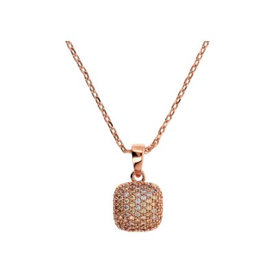 Collier Bronzallure Altissima en métal doré rose à l'or fin 18 carats et zircons